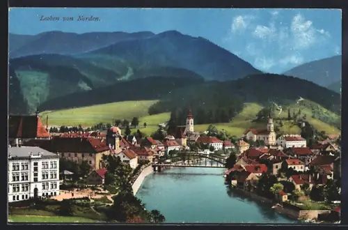 AK Leoben, Ortsansicht vom Norden aus