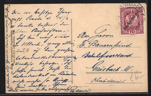 AK Villach, Teilansicht mit den Karawanken, Mittagskogel