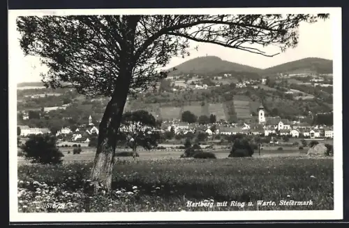 AK Hartberg /Steiermark, Teilansicht mit Ring und Warte