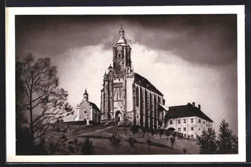 AK Maria Pöllauberg, Kirche mit Kapelle