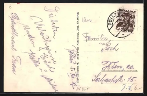 AK Pöllau /Oststmk., Ortspartie mit Kirche