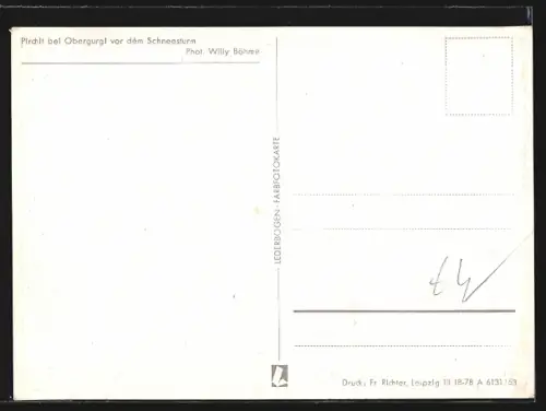 AK Gurgl /Tirol, Pirchit bei Obergurgl, Teilansicht vor dem Schneesturm