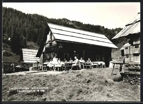 AK Feld am See, Feldpannalm, Jausenstation Wegerhütte