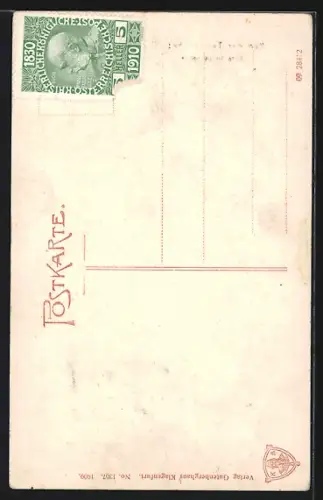 AK Obervellach, Die Burg Groppenstein von der Tauernbahn