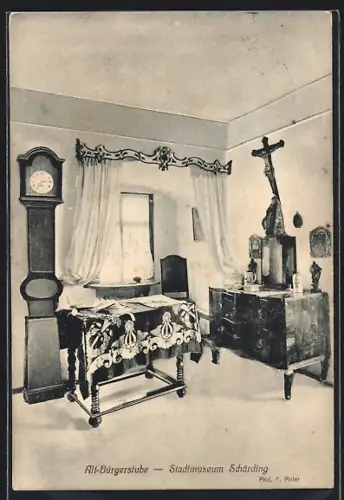 AK Schärding, Alte Bürgerstube im Stadtmuseum