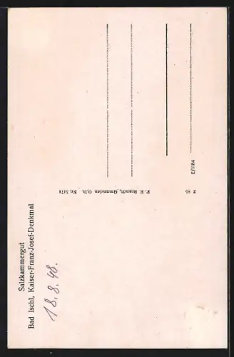 AK Bad Ischl, Blick auf das Kaiser-Franz-Josef-Denkmal