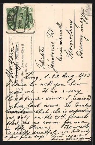 Künstler-AK Linz a. d. Donau, Strassenpartie in der Altstadt