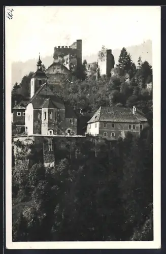 AK Unzmarkt /Steiermark, Gesamtansicht der Ruine Frauenberg