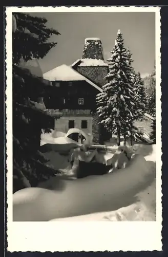 AK Judenburg /Stmk., Gasthof Schmelz im Tiefschnee