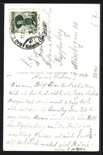 AK Gleichenberg, Ortspartien mit Wickenburg-Denkmal, Schloss Trautmannsdorf und Denkmal