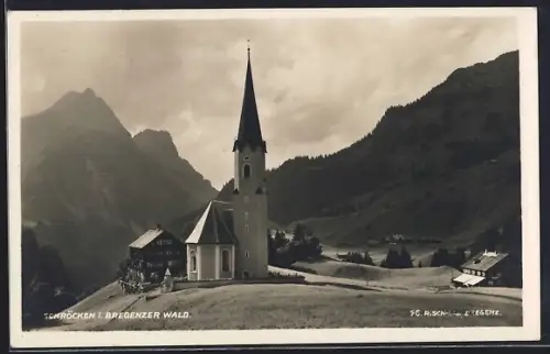AK Schröcken i. Bregenzerwald, Ortsansicht mit Kirche