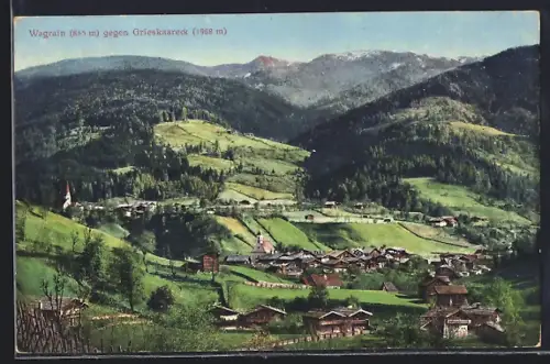 AK Wagrain, Ortsansicht gegen Grieskaareck