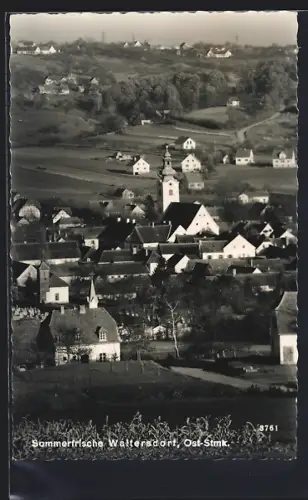 AK Bad Waltersdorf /Ost.-Stmk., Ortsansicht mit Landschaft
