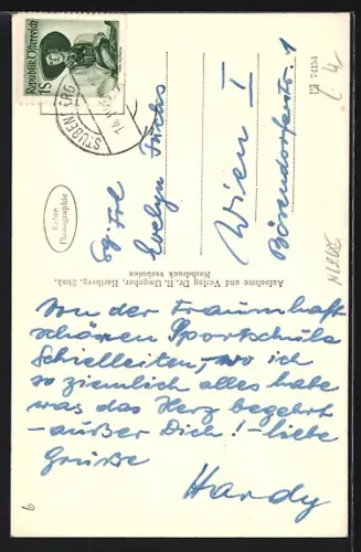 AK Schielleiten-Stubenberg /Stmk., Denkmal mit Teilansicht vom Schloss