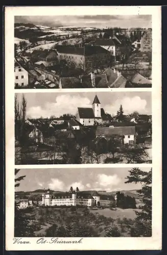 AK Vorau, Ortsansicht aus der Vogelschau