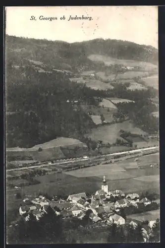 AK St. Georgen ob Judenburg, Ortsansicht aus der Vogelschau