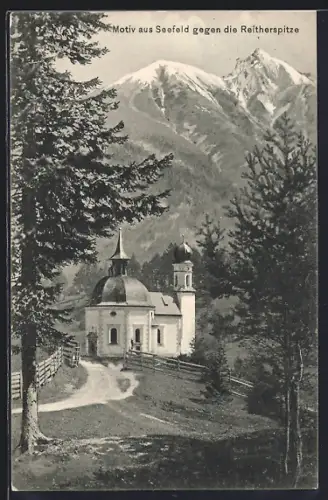 AK Seefeld /Tirol, Motiv mit Kirche gegen die Reitherspitze