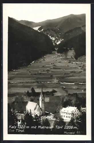 AK Kals /Ost Tirol, Ortsansicht mit Matreier Törl