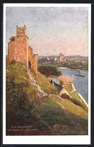Künstler-AK Rud. Schmidt: Weitenegg an der Donau