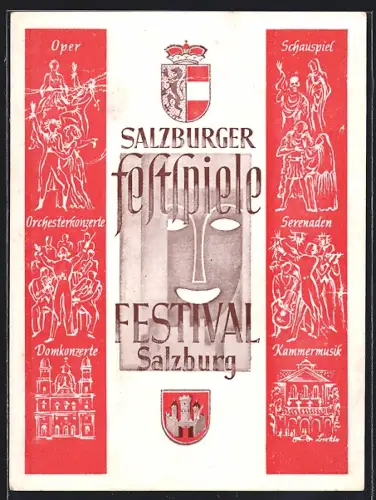 AK Salzburg, Salzburger Festspiele 1947, Festival, Wappen