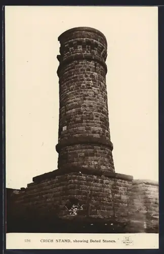 AK Crich, Crich Stand, showing Dated Stones