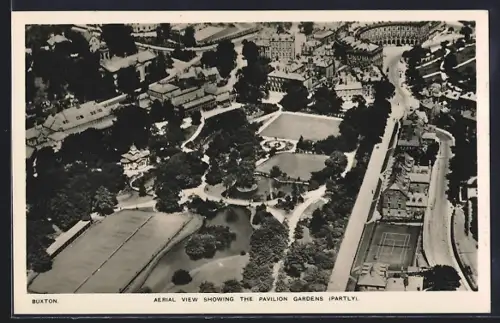 AK Buxton, Aerial View showing the Pavilon Gardens (partly)
