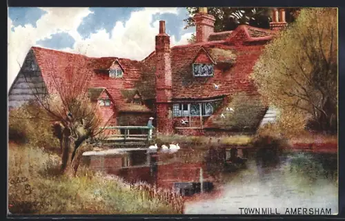 Künstler-AK Amersham, Town Mill