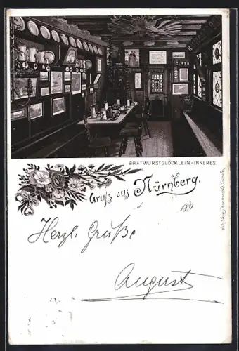 AK Nürnberg, Restaurant Bratwurstglöcklein, Inneres