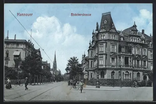 AK Hannover, Teilansicht mit Bödeckerstrasse
