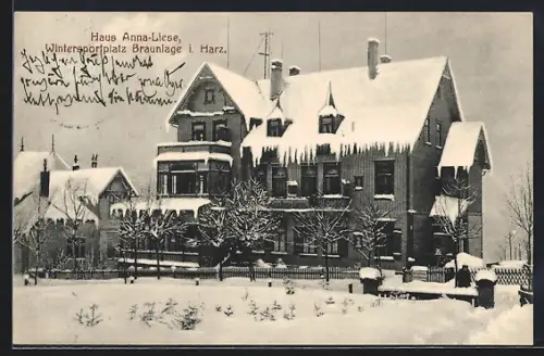 AK Braunlage /Harz, Hotel Haus Anna-Liese im Winter