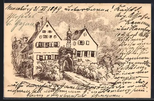 Künstler-AK Neuenbürg /Enz, Das Schloss
