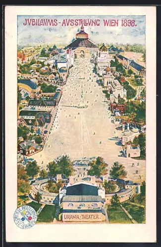 AK Wien, Jubilaeums-Austellung 1898, Blick über das Urania-Theather
