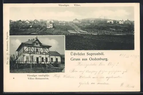 AK Oedenburg - Sopronbol, Villen-Restauration, Villenviertel
