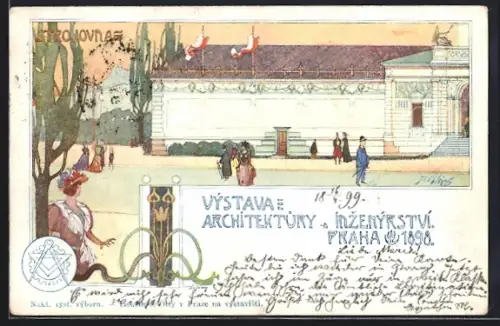 AK Praha, Vystava-Architektury inzenyrstvi 1898, Strojovna, im Jugendstil