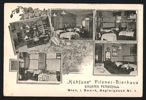 AK Wien, Restaurant Pilsner Bierhaus Kühfuss von Eduard Perschill, Naglergasse 1