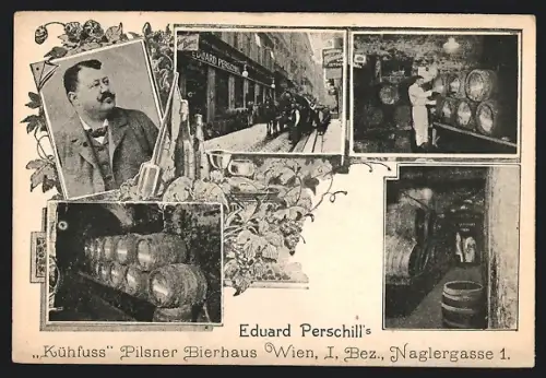 AK Wien, Eduard Perschill`s Kühfuss - Pilsner-Bierhaus, Naglergasse 1