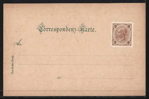 Lithographie Gutenstein, Schneeberg & das Klosterthal, Mariahilferberg, Ortsansicht aus der Vogelschau