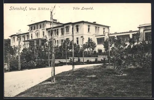 AK Wien, Steinhof, Villa Leopold von der Auffahrt aus
