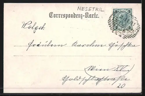 AK Wien, Breitensee, Partie auf der Hütteldorferstrasse mit Strassenbahn