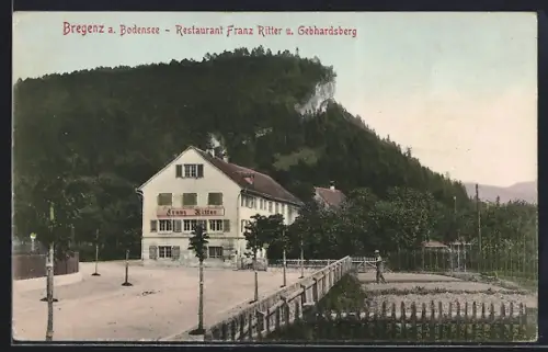 AK Bregenz a. Bodensee, Restaurant Franz Ritter u. Gebhardsberg