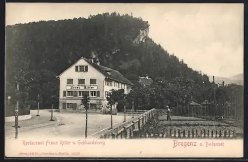 AK Bregenz a. Bodensee, Restaurant Franz Ritter und Gebhardsberg