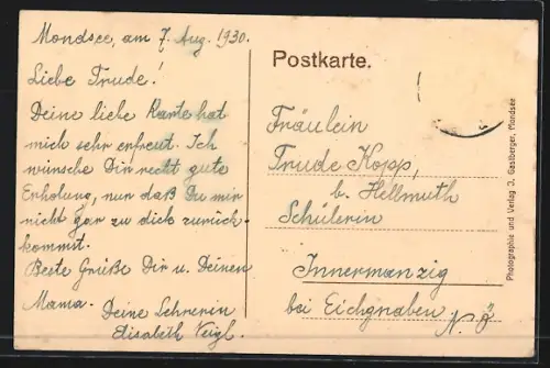 AK Mondsee / Salzkammergut, Villa Pölz