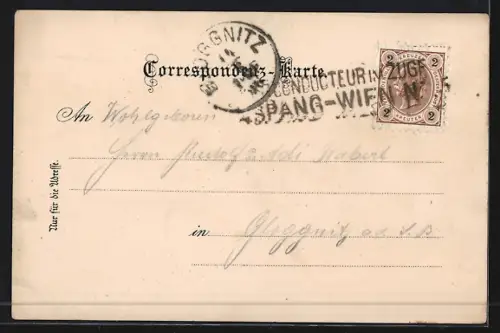 Lithographie Seebenstein, Ortsansicht mit Bahnhof und Türkensturz