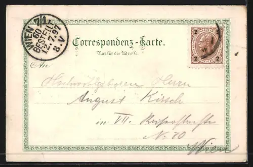 Lithographie Pitten, Schloss-Eingang, Geschäftshaus Josef Glöckler