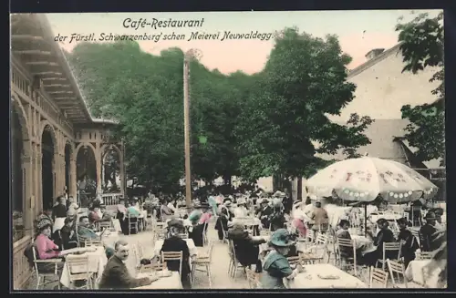 AK Neuwaldegg, Café-Restaurant der Fürstl. Schwarzenberg'scher Meierei