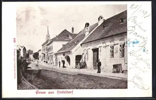 AK Hütteldorf, Strassenansicht mit Geschäftshäusern