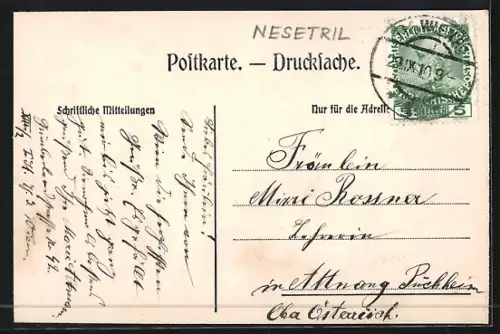 AK Wien, XIII. Bezirk, Strassenansicht mit Wohn- und Geschäftshäusern