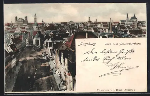 AK Augsburg, Blick vom Jakoberthorthurm
