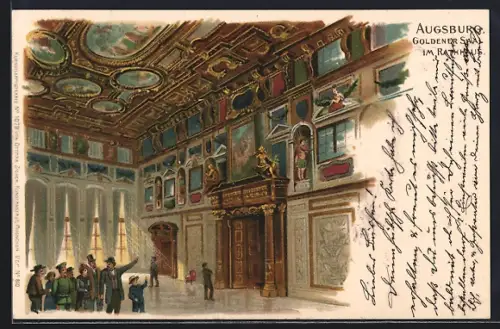 Lithographie Augsburg, Goldener Saal im Rathaus