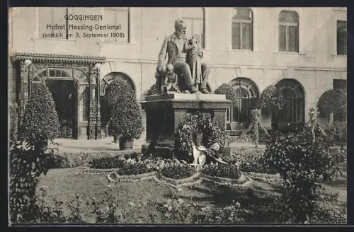 AK Göggingen / Augsburg, Hofrat Hessing-Denkmal